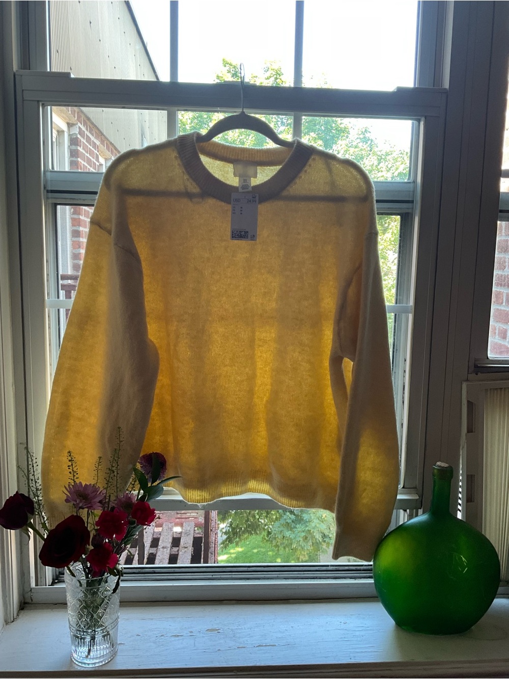 H&M Pale Yellow Knit Crewneck Sweater